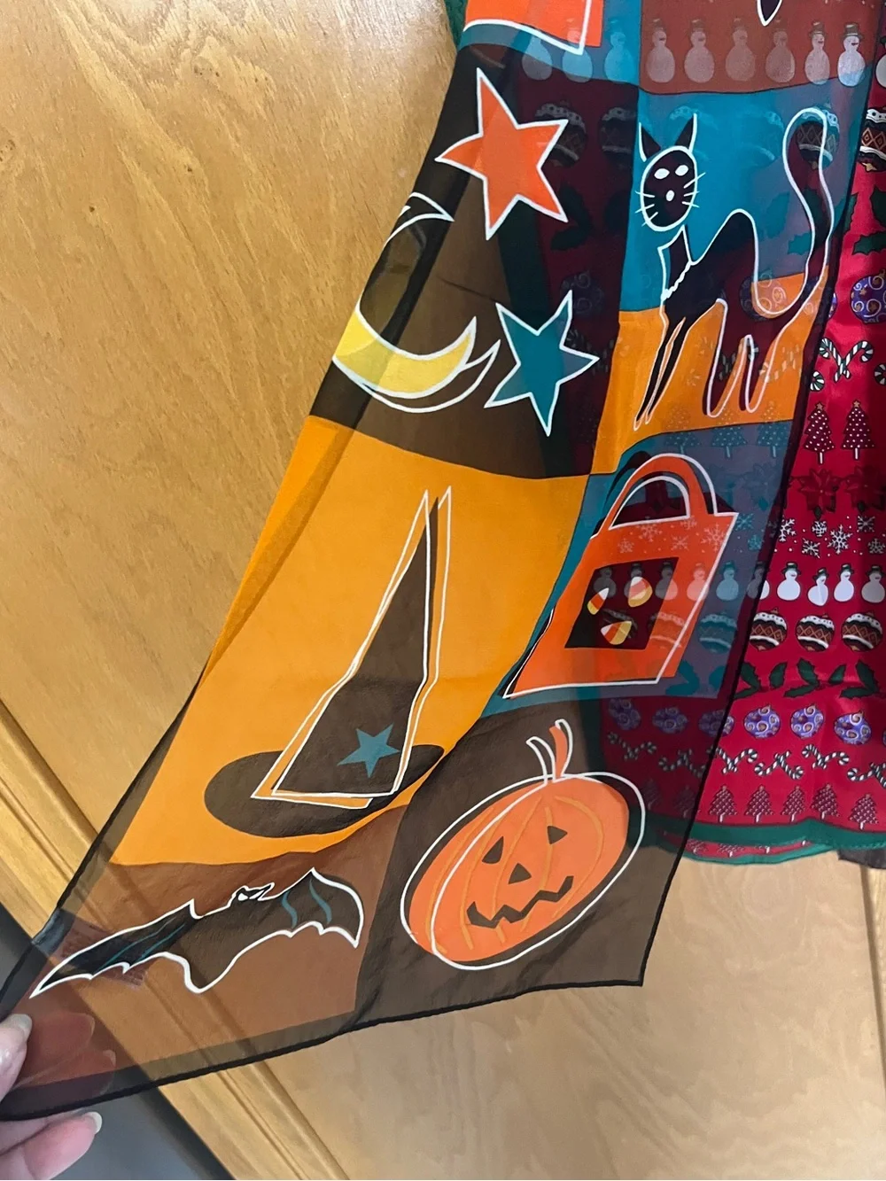 Vintage Scarf collection- 5 long 1 bandana-  Christmas Halloween spring winter
